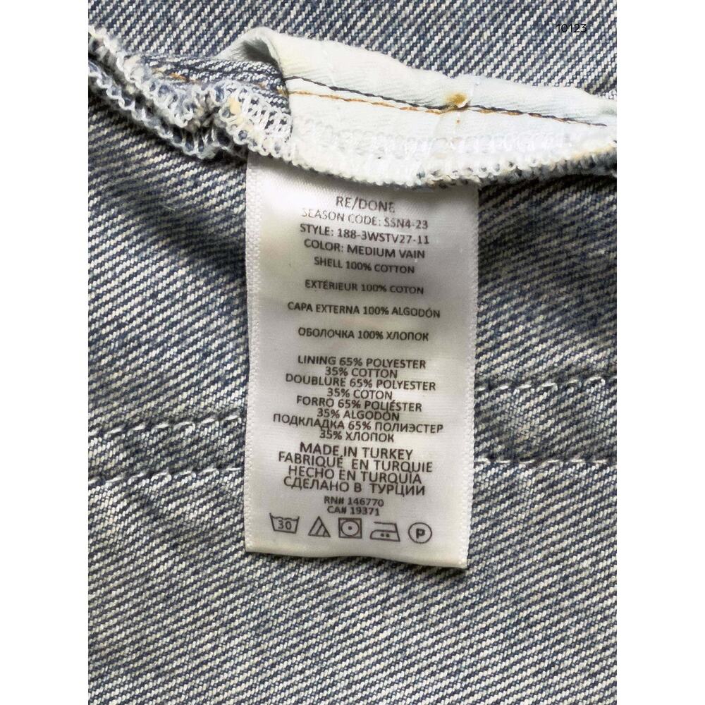 RE/DONE 70s Stove Pipe Jeans 26 Medium Vain Raw Hem 188-3WSTV27-11 - Picture 10 of 11